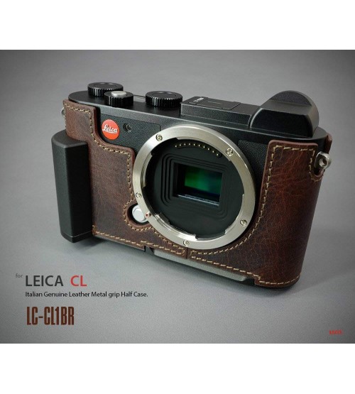 Leather Metal Grip Half Case LC-CL1BR for Leica CL 